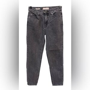 Bershka Women's Charcoal Straight Jeans